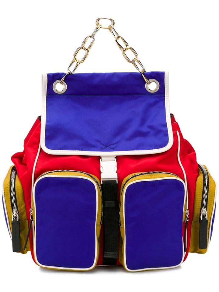 Marni Multi Zipped Pocket Backpack - Blue