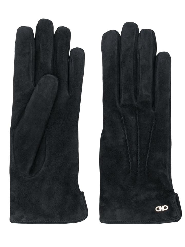 Salvatore Ferragamo Cashmere-lined Gloves - Black
