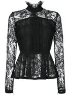Elie Saab Lace Blouse, Women's, Size: 38, Black, Polyamide/cotton/silk