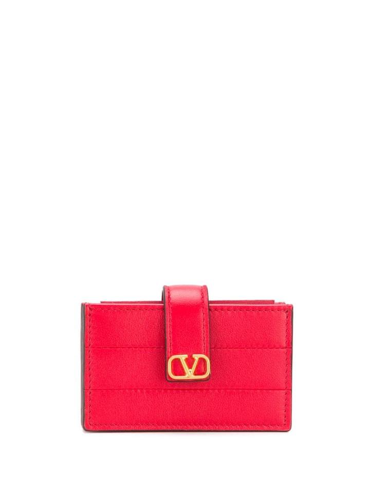 Valentino Diary Lines Gusset Wallet - Red