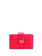 Valentino Diary Lines Gusset Wallet - Red