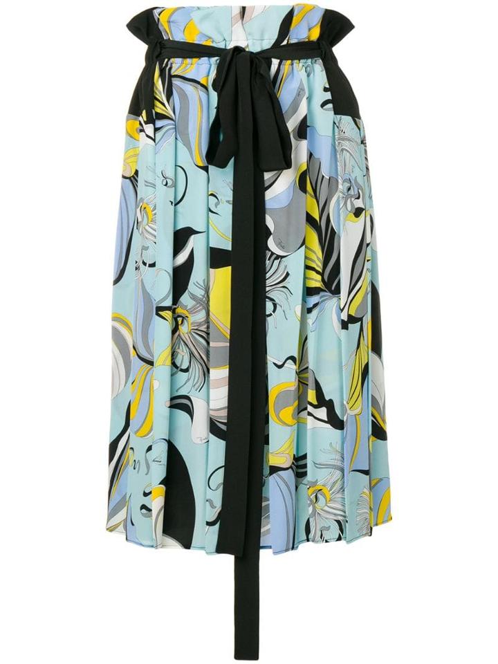 Emilio Pucci Frida Print Pleated Skirt - Blue
