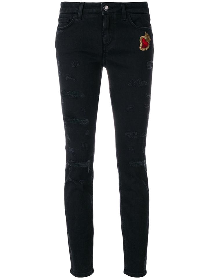 Dolce & Gabbana Sacred Heart Skinny Jeans - Black
