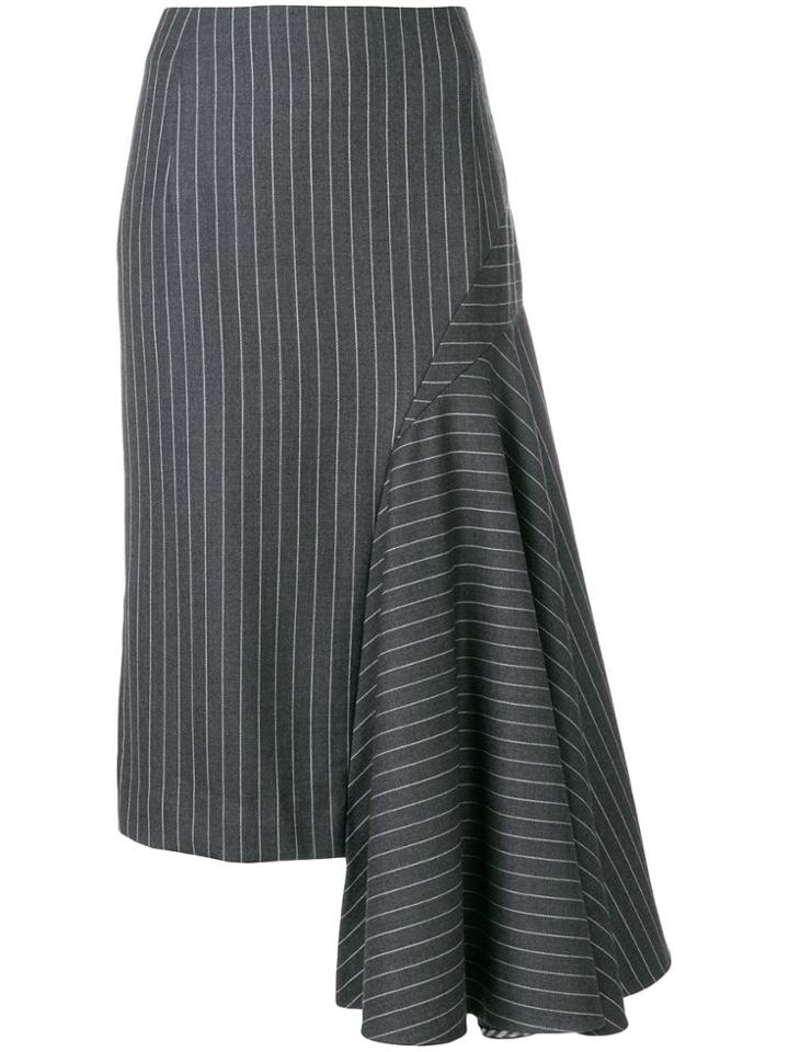 Thom Browne Draped Chalk Stripe Skirt - Grey