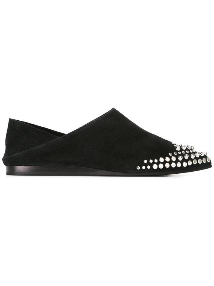 Mcq Alexander Mcqueen Liberty Fold Studded Slipper - Black