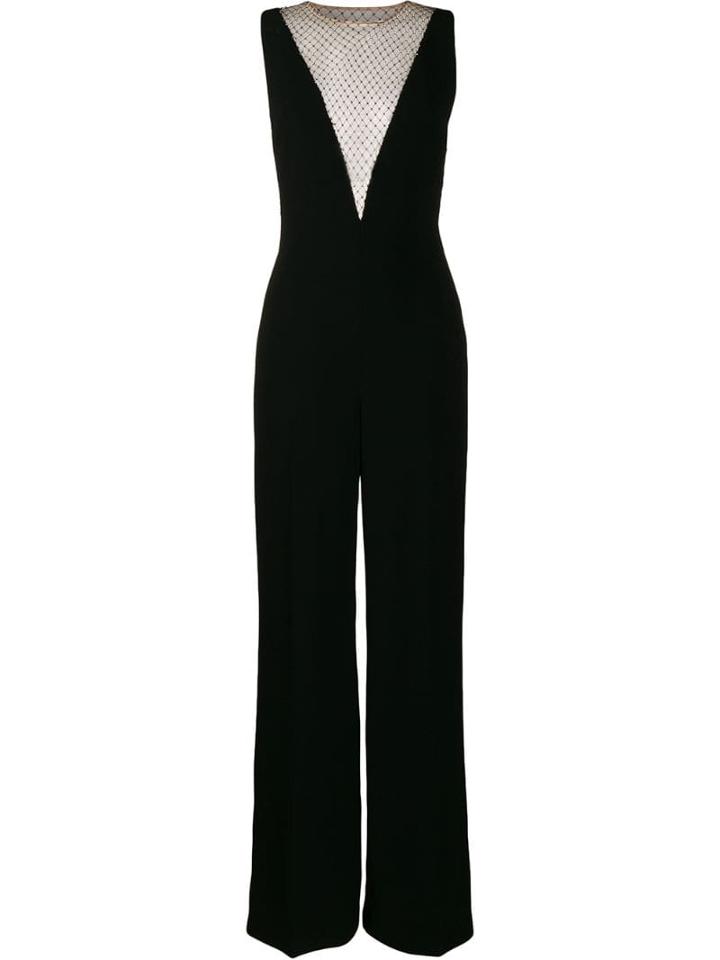 Stella Mccartney Crystal Embellished V-neck Jumpsuit - Black