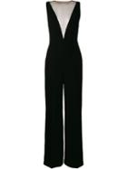 Stella Mccartney Crystal Embellished V-neck Jumpsuit - Black