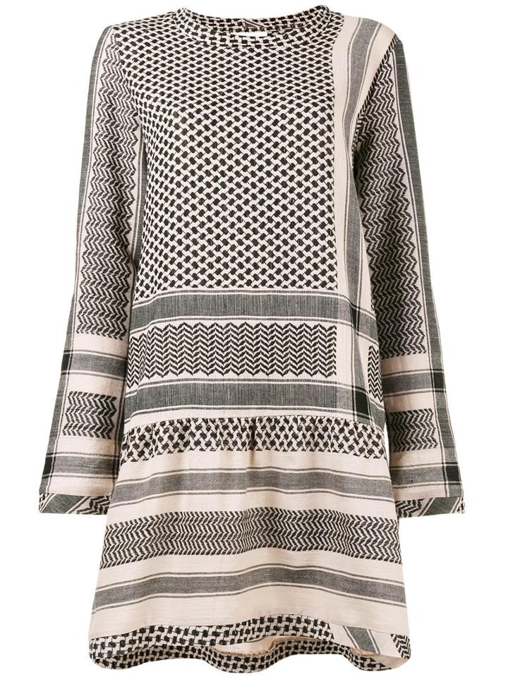 Cecilie Copenhagen Keffiyeh Print Round Neck Dress, Women's, Nude/neutrals, Cotton