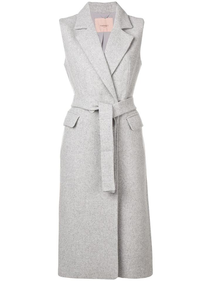 Twin-set Longline Gilet - Grey