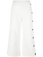 C/meo Contrast Buttons Cropped Trousers, Women's, Size: Medium, White, Polyester/spandex/elastane