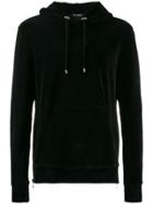 Balmain Velvet Long-sleeve Hoodie - Black