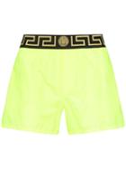 Versace Logo-waist Swim Shorts - Yellow
