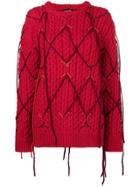 Calvin Klein 205w39nyc Fringed Knitted Sweater - Red