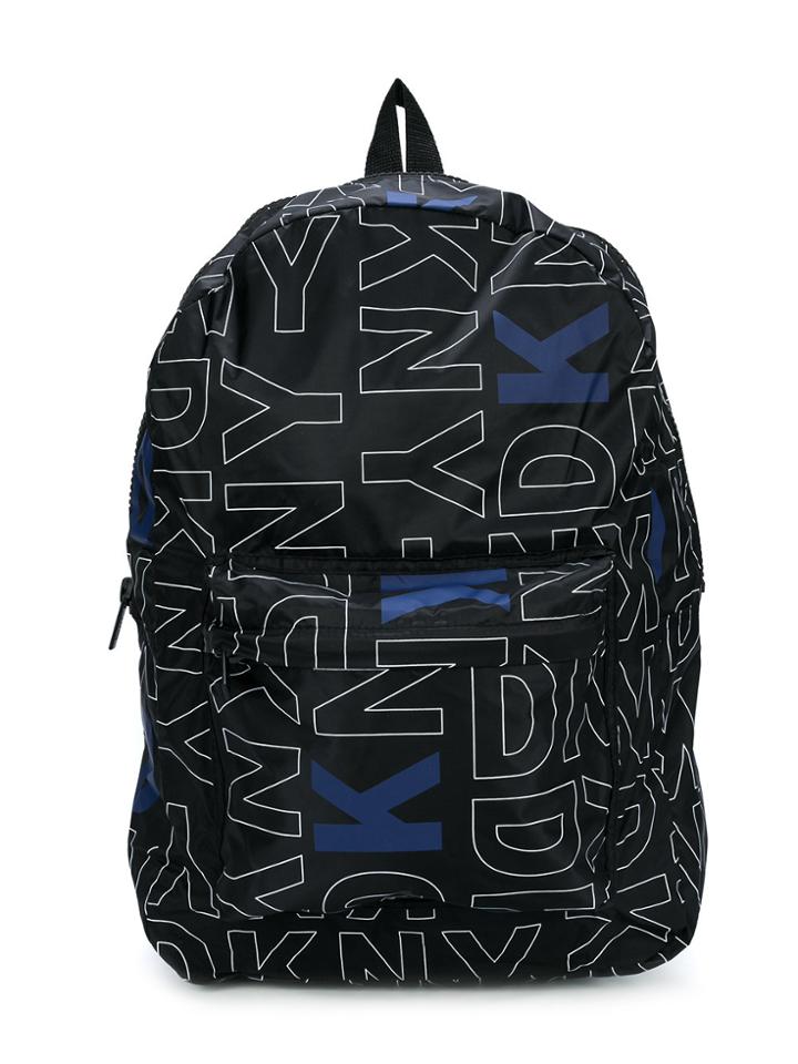 Dkny Kids Logo Printed Backpack - Black