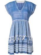 Lemlem Embroidered V-neck Dress - Blue