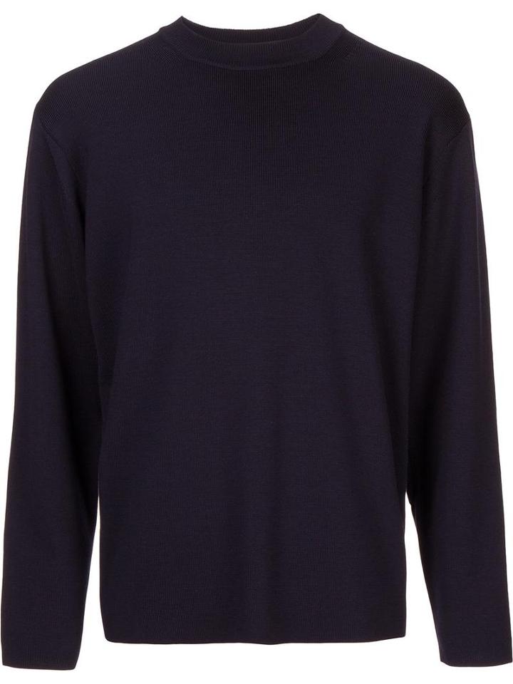 H Beauty & Youth. Crew Neck Jumper, Men's, Size: Large, Blue, Wool