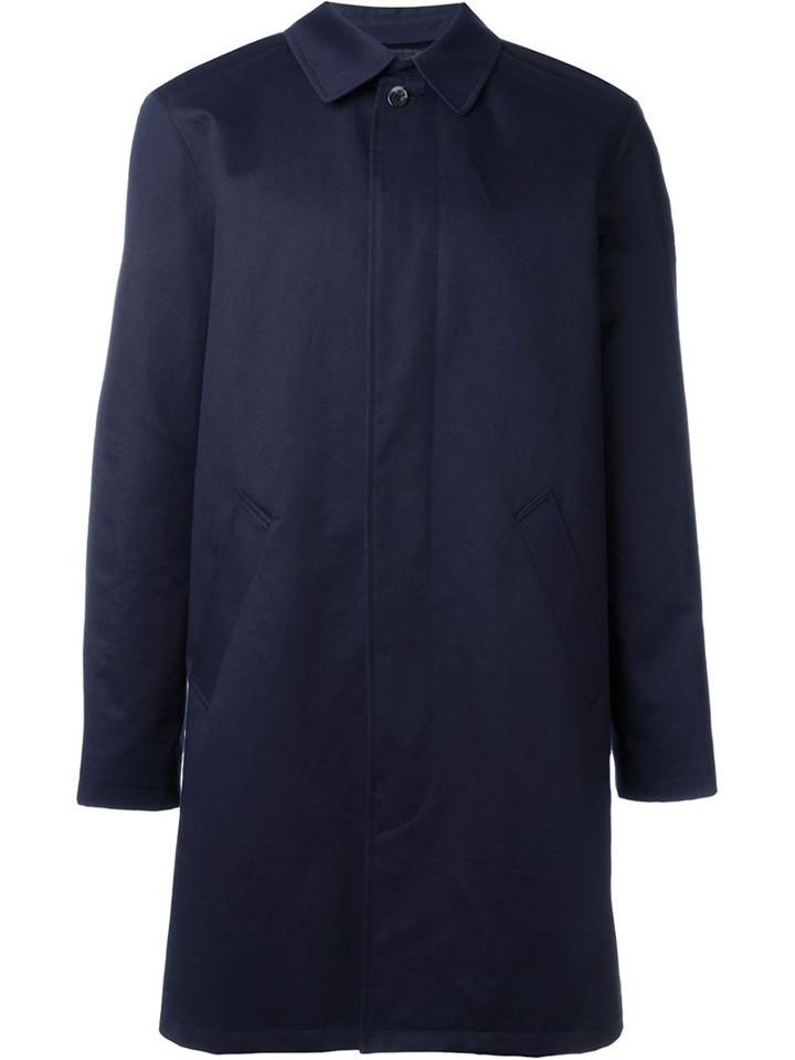 A.p.c. Ville Raincoat, Men's, Size: S, Blue, Cotton/acetate/viscose