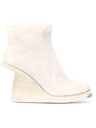 Guidi Asymmetric Wedge Boots - White