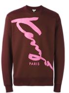 Kenzo Signature Print Sweatshirt, Men's, Size: Small, Pink/purple, Cotton/polyester