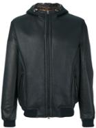 Etro - Hooded Leather Jacket - Men - Cotton/lamb Skin - L, Black, Cotton/lamb Skin