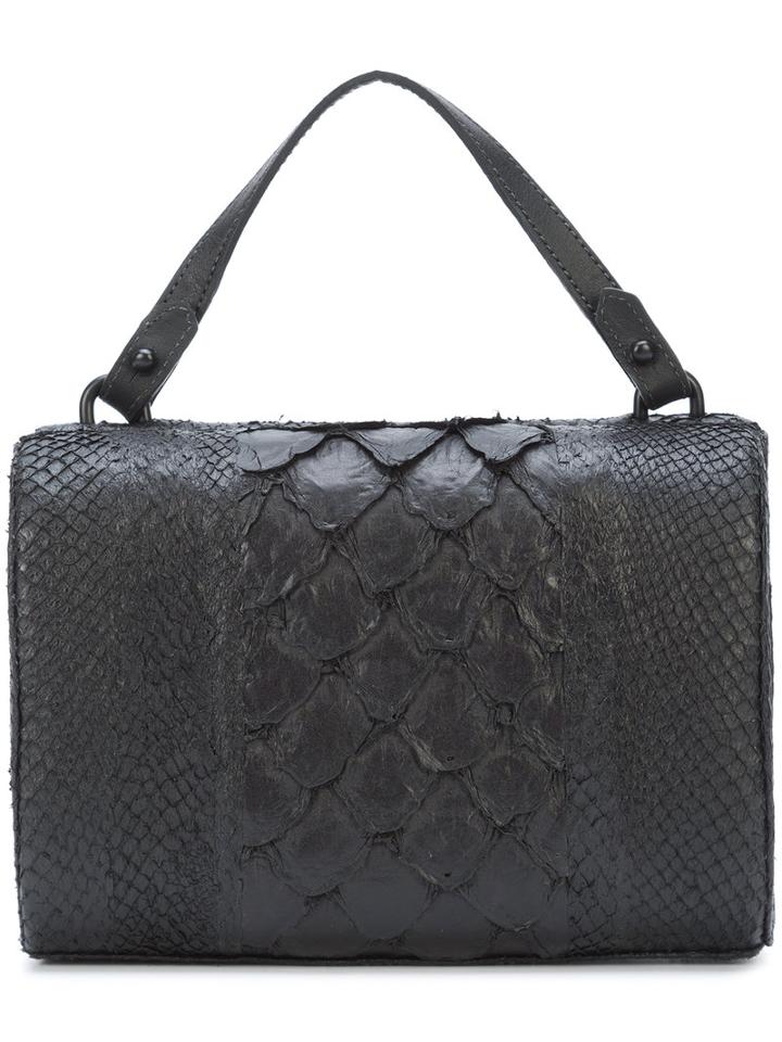 Osklen - Igarape Clutch Bag - Women - Suede/salmon Skin/pirarucu Skin - One Size, Black, Suede/salmon Skin/pirarucu Skin