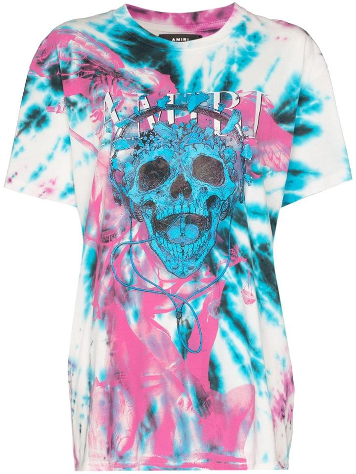 Amiri Amir Cn Ss Tee Tie Dye W Frnt Skl - Purple