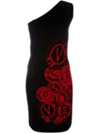 Versus One-shoulder Logo Intarsia Dress