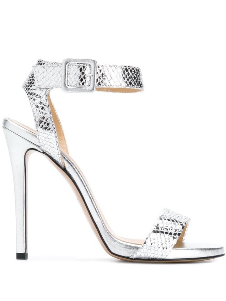 Marc Ellis Snakeskin-effect Sandals - Silver