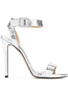 Marc Ellis Snakeskin-effect Sandals - Silver
