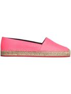 Burberry Embossed Grainy Leather Espadrilles - Pink & Purple