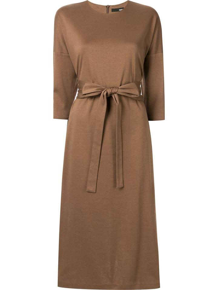 Frei Ea Bow Fastened Midi Dress - Brown