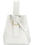 Jil Sander Navy Small Bucket Bag - White