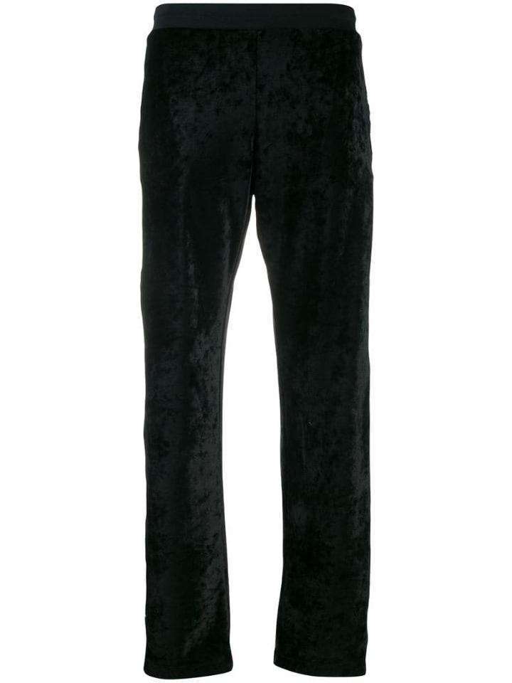 Moschino Velvet Flared Logo Track Pants - Black