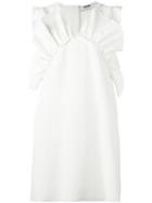 Msgm Pleated Trim Dress, Women's, Size: 42, White, Polyester/spandex/elastane/viscose