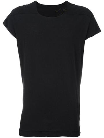 Atelier Suppan Raw Edge T-shirt, Men's, Size: 2, Black, Cotton/linen/flax