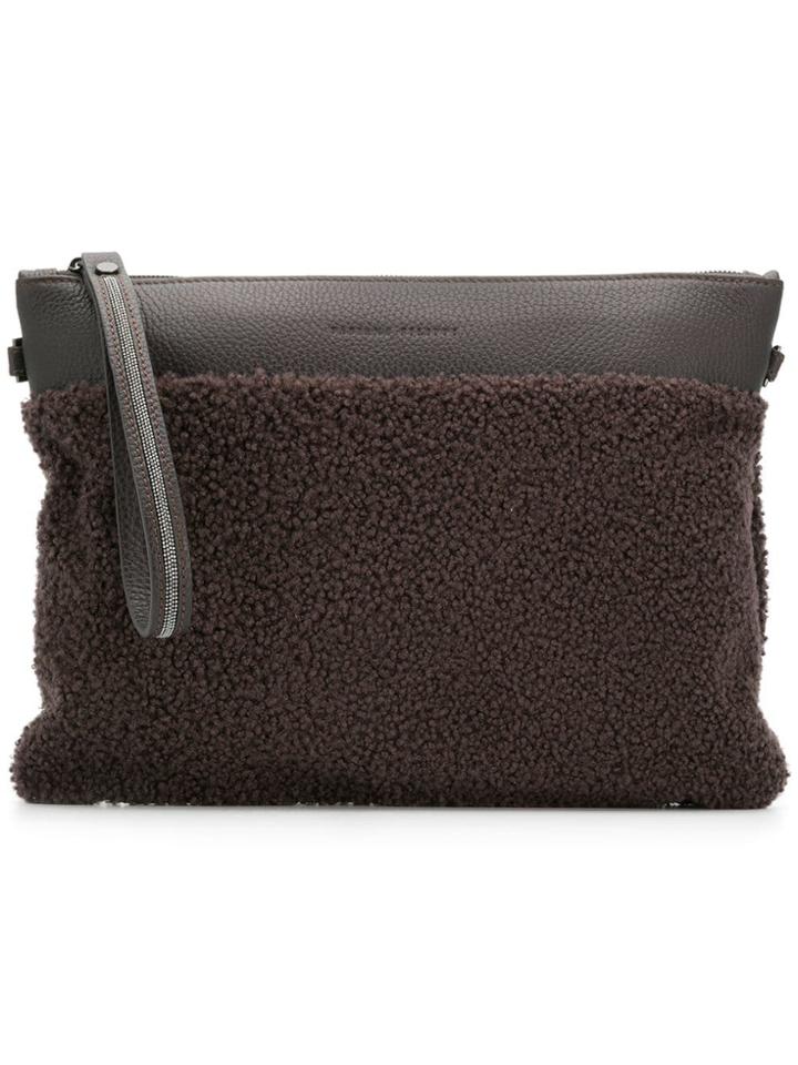 Fabiana Filippi Textured Clutch Bag - Brown