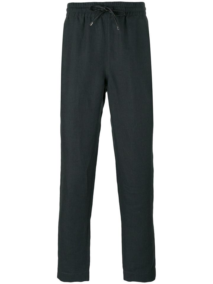 Bernardo Giusti Drawstring Track Pants, Men's, Size: 46, Black, Linen/flax