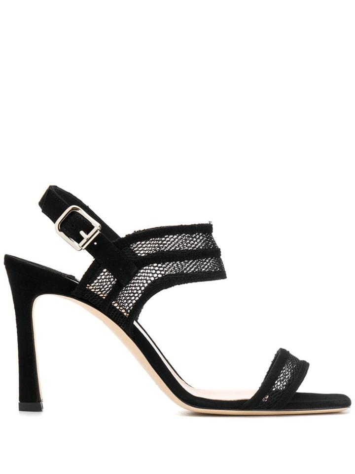 The Seller Heeled Mesh Sandals - Black