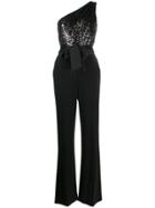 Lauren Ralph Lauren Contrast One-shoulder Jumpsuit - Black