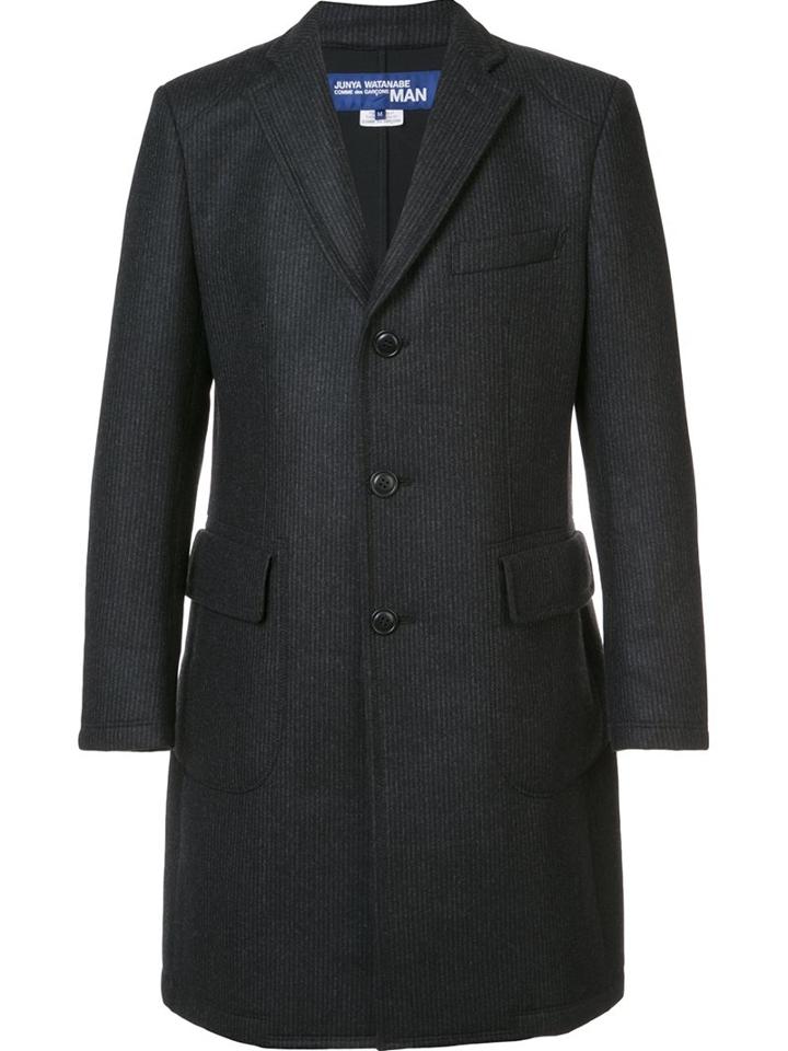 Junya Watanabe Comme Des Garçons Man Flap Pockets Mid Coat, Men's, Size: Large, Grey, Nylon/wool
