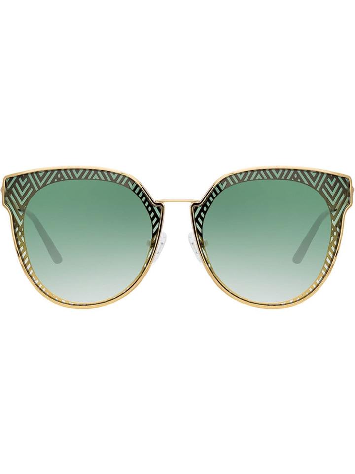 Linda Farrow Zigzag Sunglasses - Gold