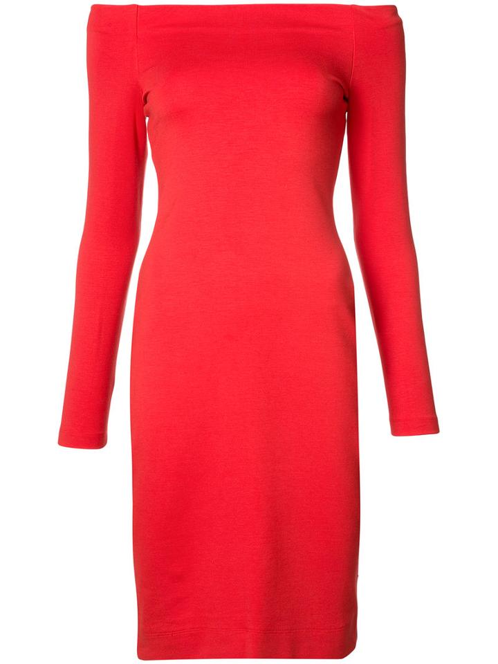 L'agence Off-shoulder Bodycon Dress, Women's, Size: Xs, Red, Viscose/spandex/elastane