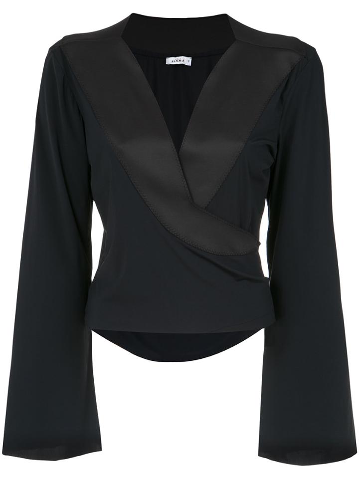 Amir Slama Wrap Style Blouse - Black