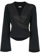 Amir Slama Wrap Style Blouse - Black