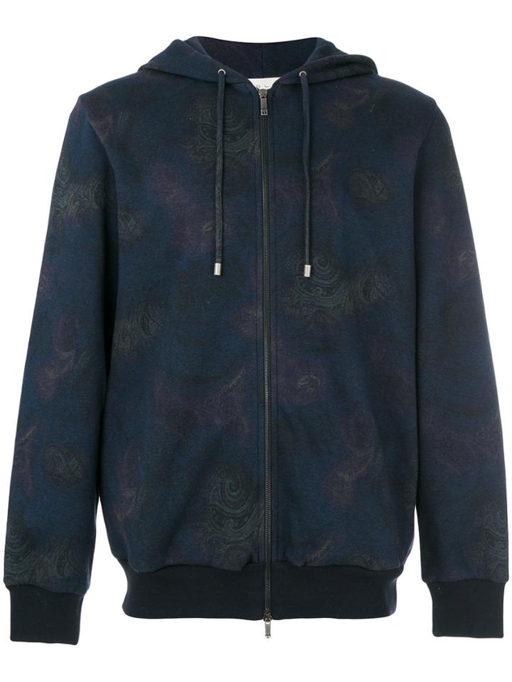 Etro Paisley Print Zipped Hoodie - Blue