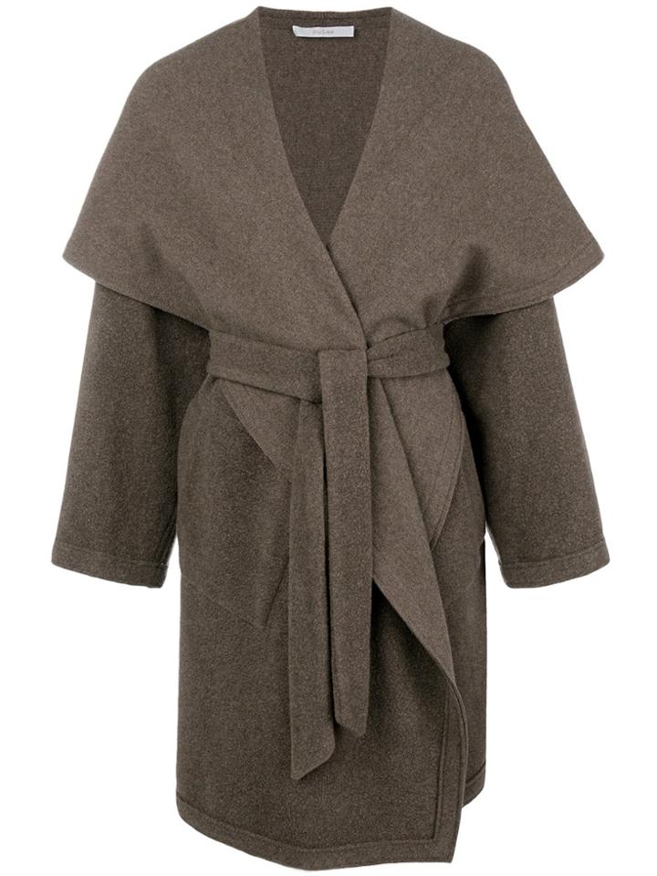 Dusan Belted Oversized Coat - Brown