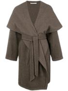 Dusan Belted Oversized Coat - Brown