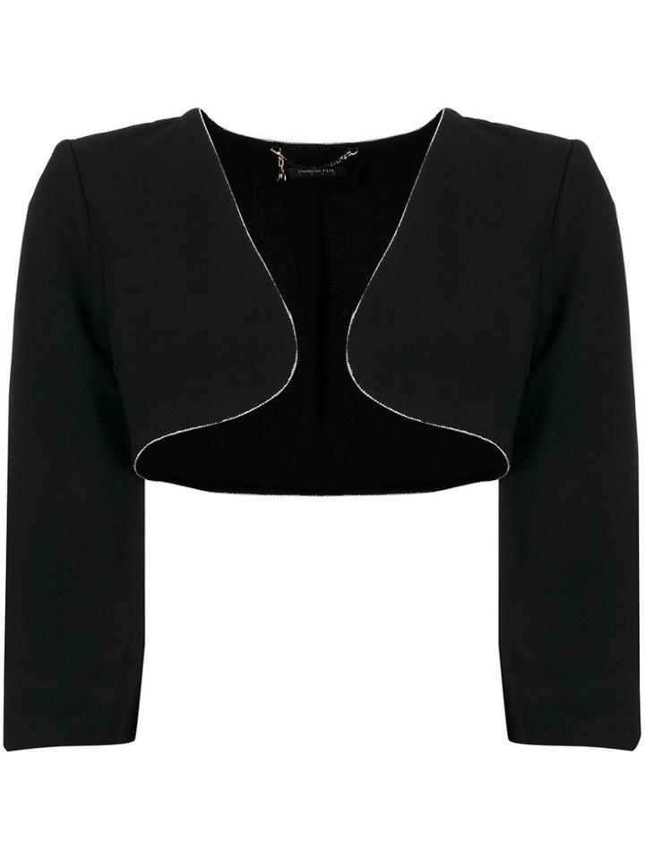 Patrizia Pepe Embellished Cropped Blazer - Black