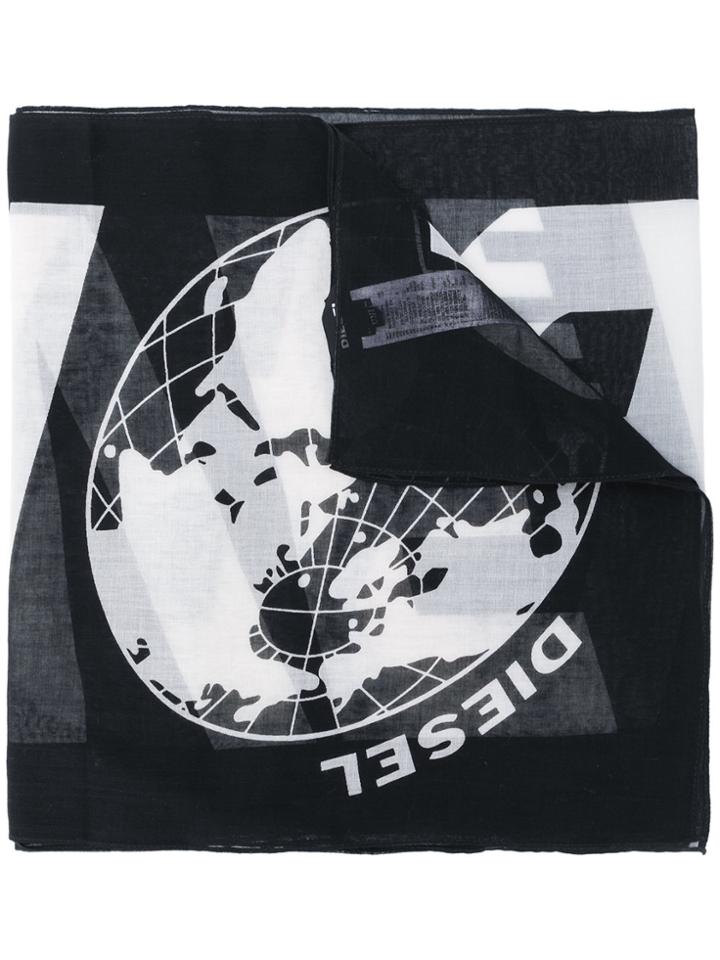 Diesel Logo Scarf - Black