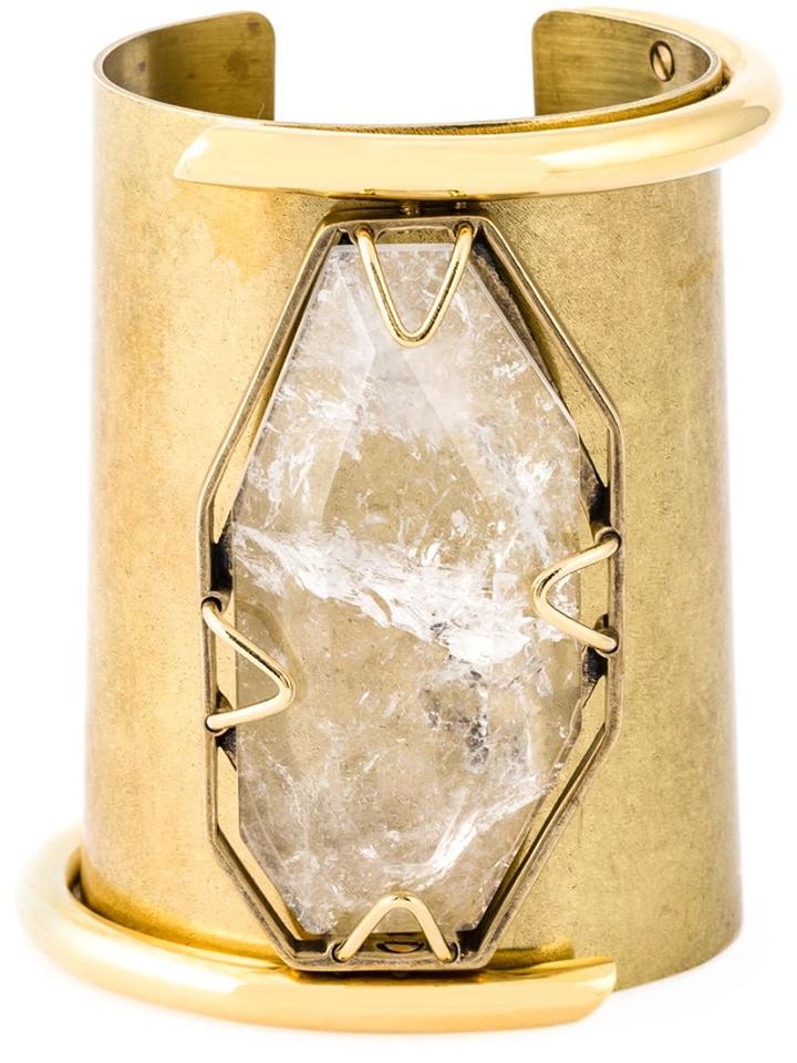 Lanvin Transparent Stone Cuff, Women's, Metallic